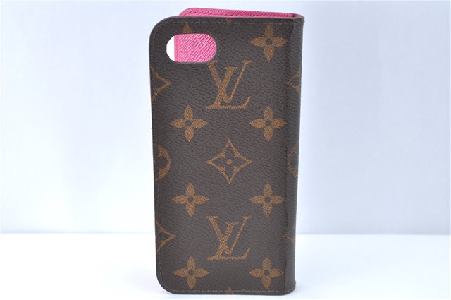 Authentic Louis Vuitton Monogram Folio Iphone 8 Case Pink M61906 LV J0685