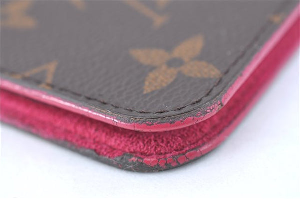 Authentic Louis Vuitton Monogram Folio Iphone 8 Case Pink M61906 LV J0685