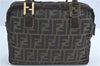 Authentic FENDI Zucca 2Way Shoulder Hand Bag Canvas Leather Brown Black J0691