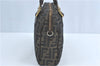 Authentic FENDI Zucca 2Way Shoulder Hand Bag Canvas Leather Brown Black J0691