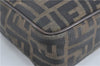 Authentic FENDI Zucca 2Way Shoulder Hand Bag Canvas Leather Brown Black J0691