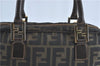 Authentic FENDI Zucca 2Way Shoulder Hand Bag Canvas Leather Brown Black J0691