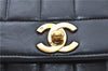 Auth CHANEL Mademoiselle Lamb Skin Chain Shoulder Cross Body Bag Black Box J0693