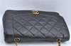 Authentic CHANEL Lamb Skin Matelasse Chain Shoulder Bag Purse Black CC J0695