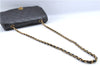 Authentic CHANEL Lamb Skin Matelasse Chain Shoulder Bag Purse Black CC J0695