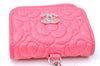 Auth CHANEL Camellia CC Logo AirPods Case Shoulder Chain Leather Pink Box J0696