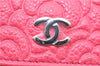 Auth CHANEL Camellia CC Logo AirPods Case Shoulder Chain Leather Pink Box J0696