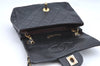 Authentic CHANEL Lamb Skin Matelasse Chain Shoulder Bag Purse Black CC J0702