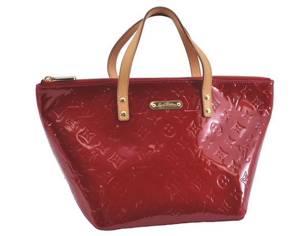 Authentic Louis Vuitton Vernis Bellevue PM Hand Bag Red M93583 LV J0705