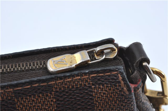 Authentic Louis Vuitton Damier Eva Accessories Pouch Hand Bag N55213 LV J0709