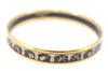 Authentic HERMES Email PM Bangle Instrument Motif Gold Black J0711