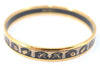 Authentic HERMES Email PM Bangle Instrument Motif Gold Black J0711