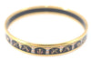 Authentic HERMES Email PM Bangle Instrument Motif Gold Black J0711