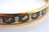 Authentic HERMES Email PM Bangle Instrument Motif Gold Black J0711