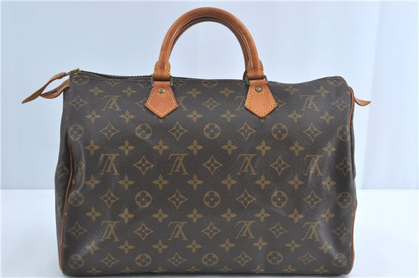 Authentic Louis Vuitton Monogram Speedy 35 Hand Boston Bag M41524 LV J0717