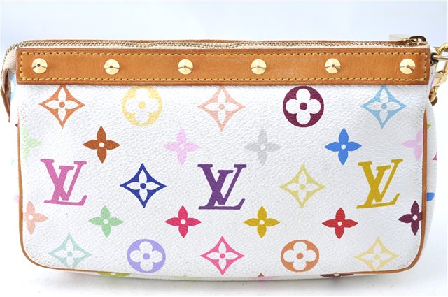 Louis Vuitton Monogram Multicolor Pochette Accessoires Pouch M92649 White J0719