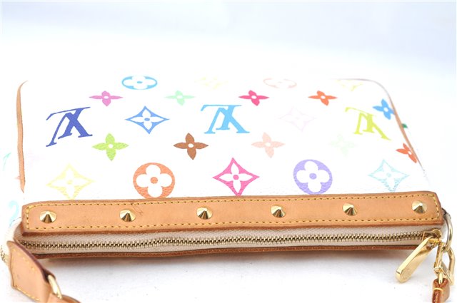 Louis Vuitton Monogram Multicolor Pochette Accessoires Pouch M92649 White J0719