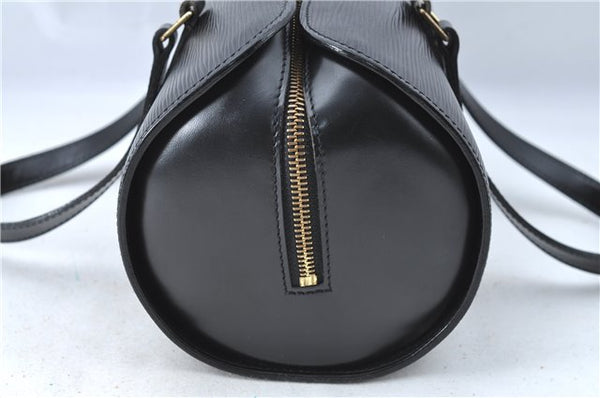 Authentic Louis Vuitton Epi Soufflot Black Hand Bag M52222 LV J0731