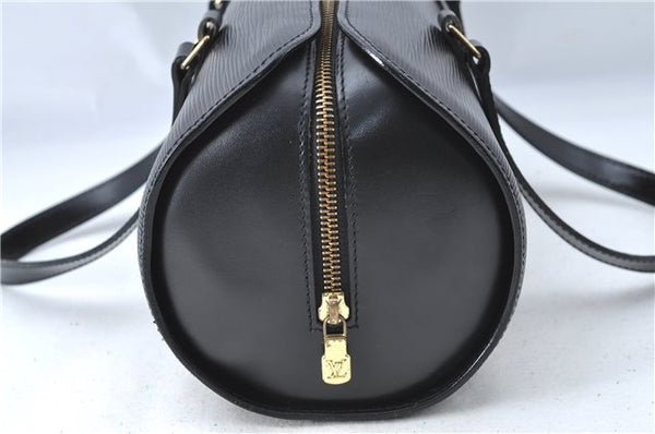 Authentic Louis Vuitton Epi Soufflot Black Hand Bag M52222 LV J0731