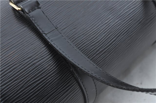 Authentic Louis Vuitton Epi Soufflot Black Hand Bag M52222 LV J0731