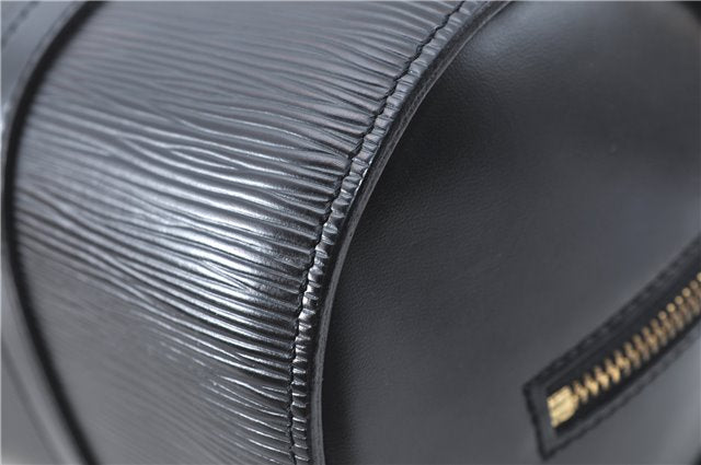 Authentic Louis Vuitton Epi Soufflot Black Hand Bag M52222 LV J0731