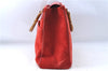 Authentic GUCCI Bamboo Hand Bag Suede Leather Red J0761