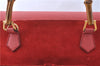 Authentic GUCCI Bamboo Hand Bag Suede Leather Red J0761
