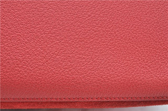 Authentic GUCCI Bamboo Hand Bag Suede Leather Red J0761