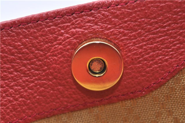 Authentic GUCCI Bamboo Hand Bag Suede Leather Red J0761