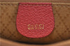 Authentic GUCCI Bamboo Hand Bag Suede Leather Red J0761