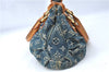Authentic Louis Vuitton Monogram Denim Pleaty Hand Bag M95020 LV J0762