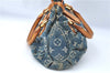 Authentic Louis Vuitton Monogram Denim Pleaty Hand Bag M95020 LV J0762