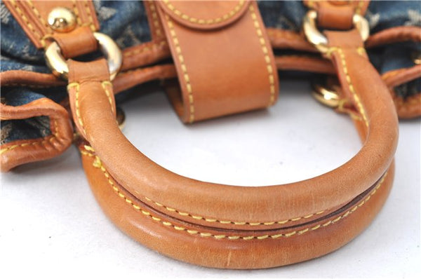 Authentic Louis Vuitton Monogram Denim Pleaty Hand Bag M95020 LV J0762