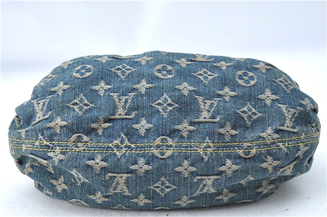 Authentic Louis Vuitton Monogram Denim Pleaty Hand Bag M95020 LV J0762