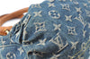 Authentic Louis Vuitton Monogram Denim Pleaty Hand Bag M95020 LV J0762