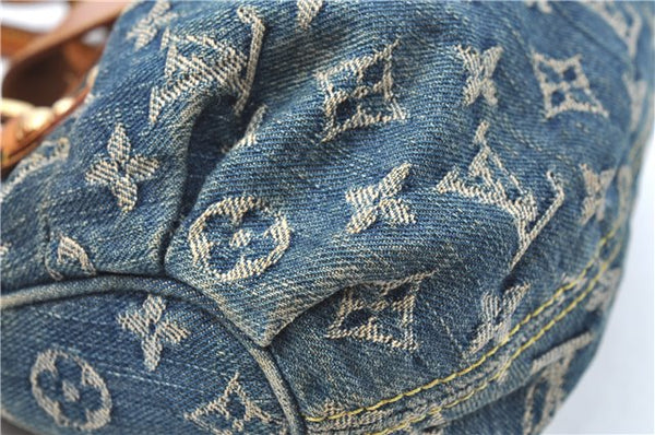 Authentic Louis Vuitton Monogram Denim Pleaty Hand Bag M95020 LV J0762