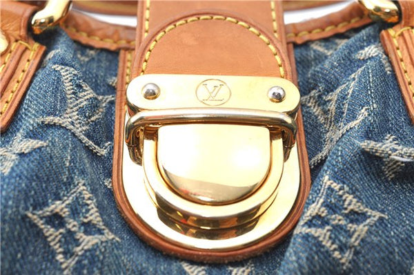 Authentic Louis Vuitton Monogram Denim Pleaty Hand Bag M95020 LV J0762