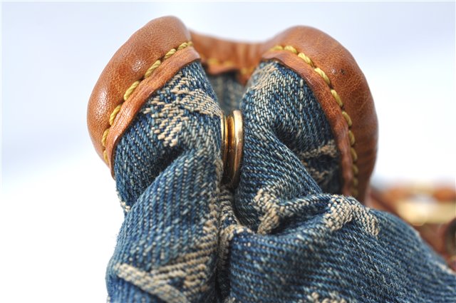 Authentic Louis Vuitton Monogram Denim Pleaty Hand Bag M95020 LV J0762