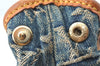 Authentic Louis Vuitton Monogram Denim Pleaty Hand Bag M95020 LV J0762