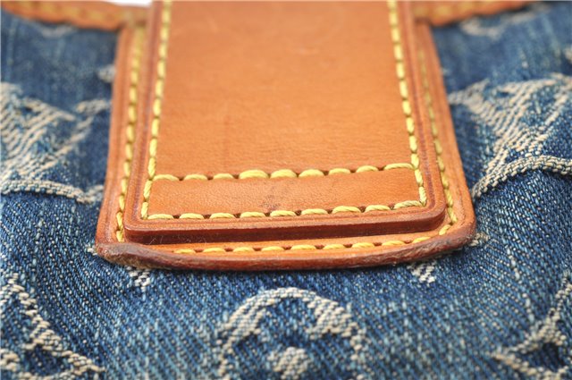 Authentic Louis Vuitton Monogram Denim Pleaty Hand Bag M95020 LV J0762