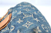 Authentic Louis Vuitton Monogram Denim Pleaty Hand Bag M95020 LV J0762