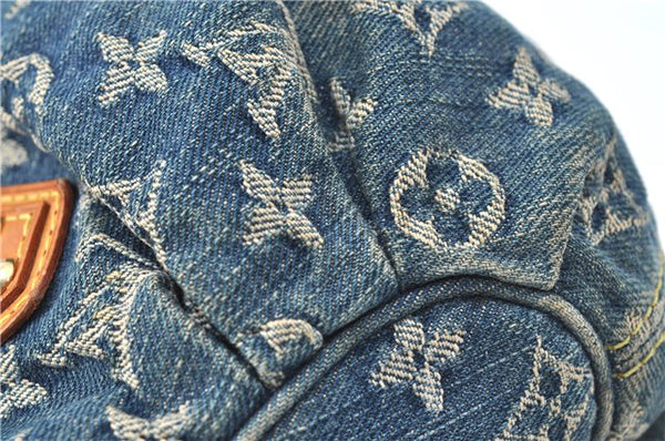 Authentic Louis Vuitton Monogram Denim Pleaty Hand Bag M95020 LV J0762