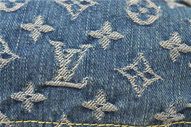 Authentic Louis Vuitton Monogram Denim Pleaty Hand Bag M95020 LV J0762