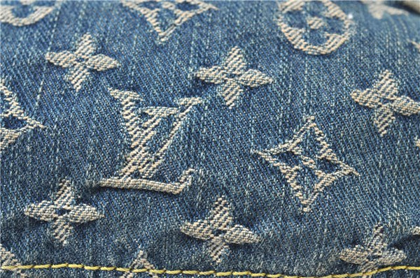 Authentic Louis Vuitton Monogram Denim Pleaty Hand Bag M95020 LV J0762