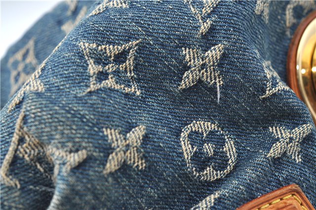 Authentic Louis Vuitton Monogram Denim Pleaty Hand Bag M95020 LV J0762