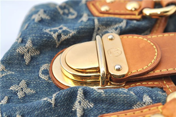 Authentic Louis Vuitton Monogram Denim Pleaty Hand Bag M95020 LV J0762