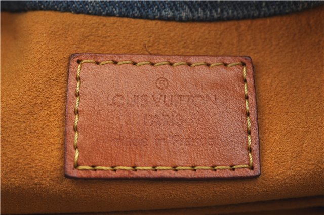 Authentic Louis Vuitton Monogram Denim Pleaty Hand Bag M95020 LV J0762