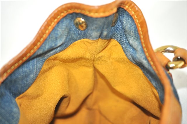Authentic Louis Vuitton Monogram Denim Pleaty Hand Bag M95020 LV J0762