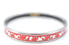 Authentic HERMES Email PM Bangle Gadarkivir Motif Silver Red White Box J0763