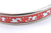 Authentic HERMES Email PM Bangle Gadarkivir Motif Silver Red White Box J0763